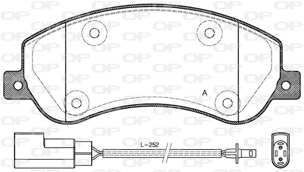 OPEN PARTS Piduriklotsi komplekt,ketaspidur BPA1250.02